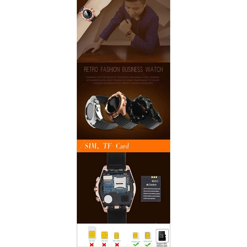 Trade Shop - Smartwatch Round Bluetooth Pedometro Android Touch Screen Da Polso -