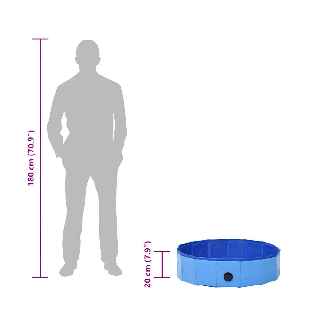 Piscina per Cani Pieghevole Blu 80x20 cm in PVC 170825