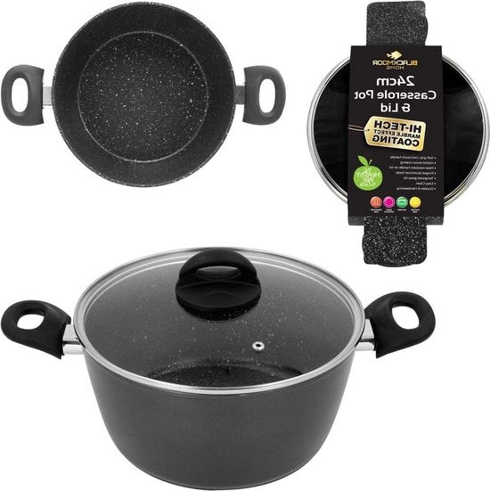 Piatto da brasatura 24 cm con coperchio - nero
