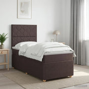 Letto box spring con materasso Marrone Scuro 100 x 200 cm 3454336