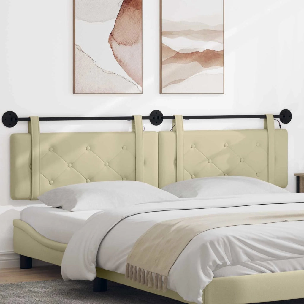 Testiera | Testata sospesa Con luce LED Crema Similpelle