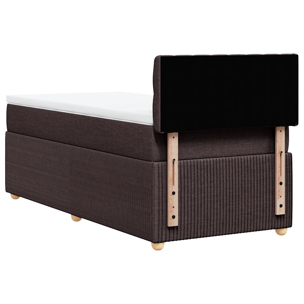 Giroletto a Molle con Materasso Marrone Scuro 90x200 cm Tessuto 3289649