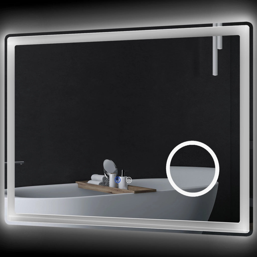 Specchio da Bagno LED con Ingrandimento 3x ¨C Xylo ¨C Touch, Anti-appannamento, 80x60 cm