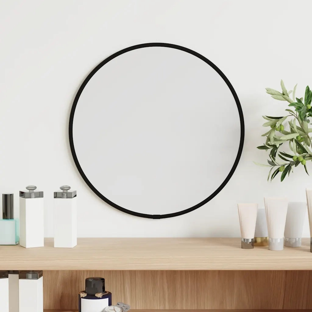 Specchio da Parete | Specchio decorativo Nero ? 30 cm Rotondo