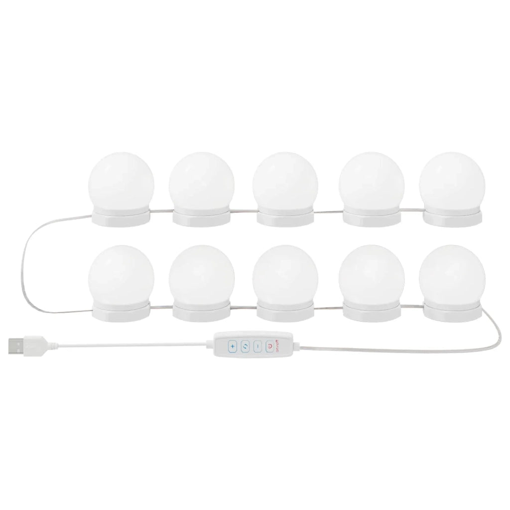 Luci per Specchio 12 pcs Bianco 4.5 x 4.5 x 4.8 cm Plastica