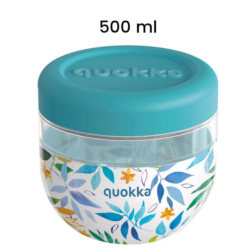 Contenitore Alimentare con Motivo Foglie d'Acquerello 500ml con Coperchio Multicolore Quokka