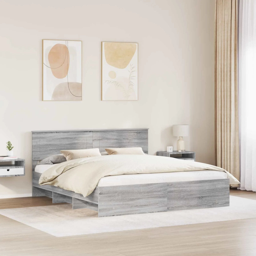 Struttura del letto con testiera Grigio Sonoma 180 x 200 cm 3408828
