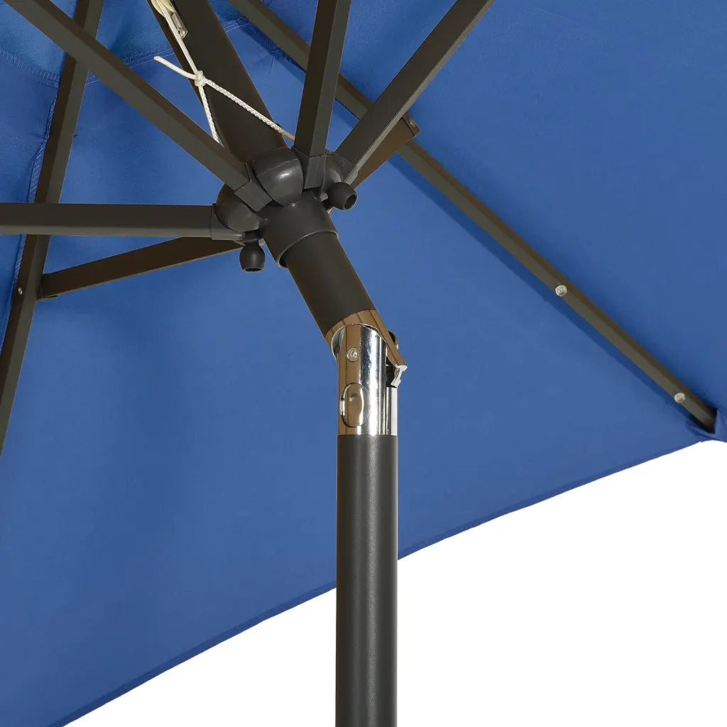 Ombrellone con Luci LED Azzurro 200x211 cm in Alluminio 313564
