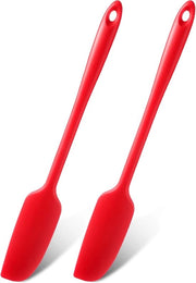 Spatola per pentole in silicone con manico lungo - resistente al calore - 2 pezzi - verde
