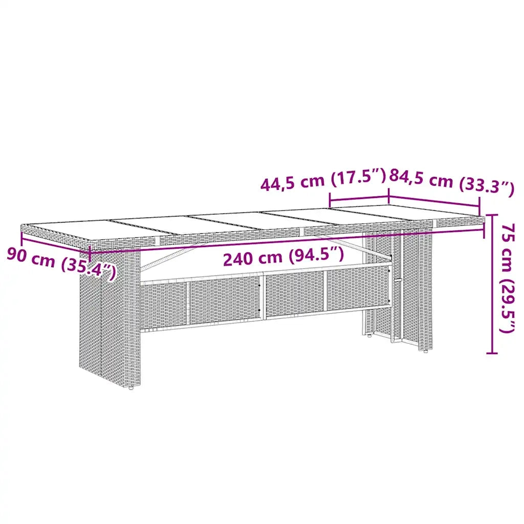 Set Bistrò da Giardino 9 pz con Cuscini in Polyrattan Nero 3277291