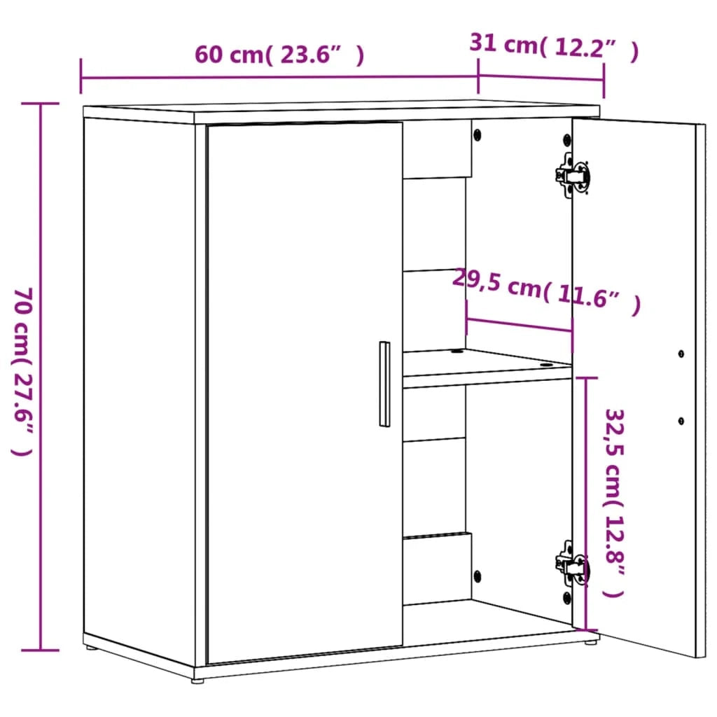 Buffet credenza cassettiera armadio mobile contenitore organizer cucina soggiorno salotto Sonoma 60 x 31 x 70 cm legno ingegnerizzato grigio 02_0036386