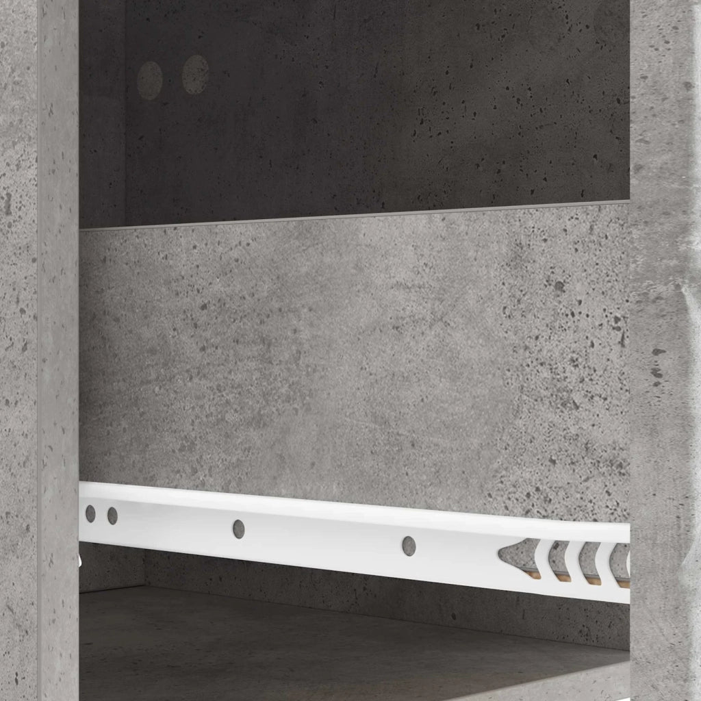 Set di 2 Comodini | Armadio da Notte | Mobiletto da notte a muro Grigio Cemento