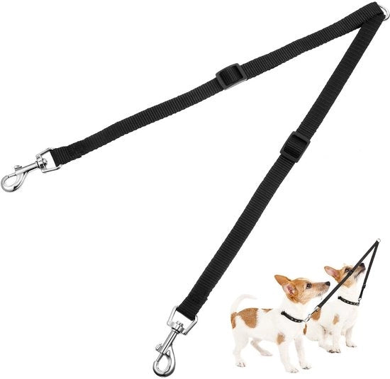 Addestratore per animali con manubrio regolabile - Doppio distributore per cani - Attrezzo da traino - Nylon - 30-50 cm - Ideale per regali - Cinturino per cani