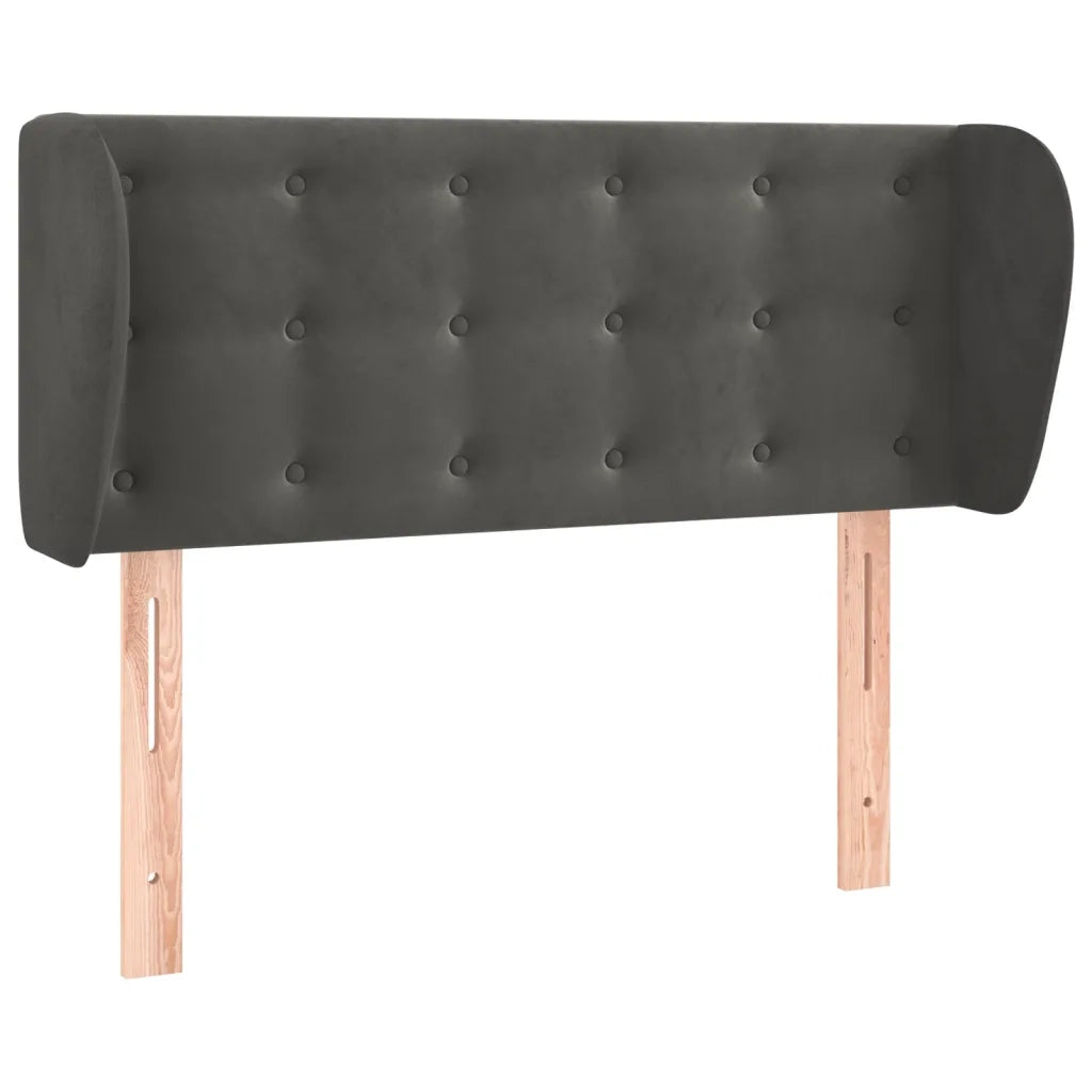 Testiera | Testata ad Orecchio Grigio Scuro 93x23x78/88 cm in Velluto