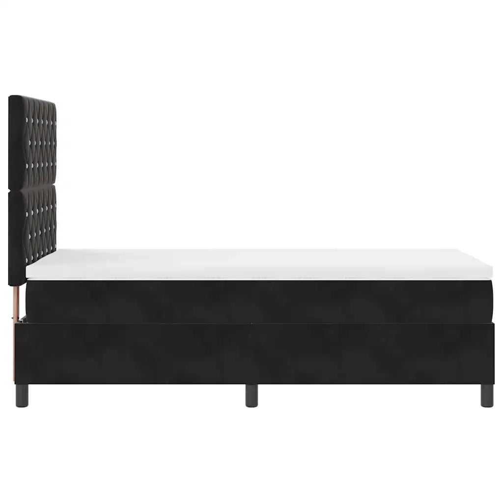 Letto a molle con materasso Nero 90 x 190 cm Velluto 3343216