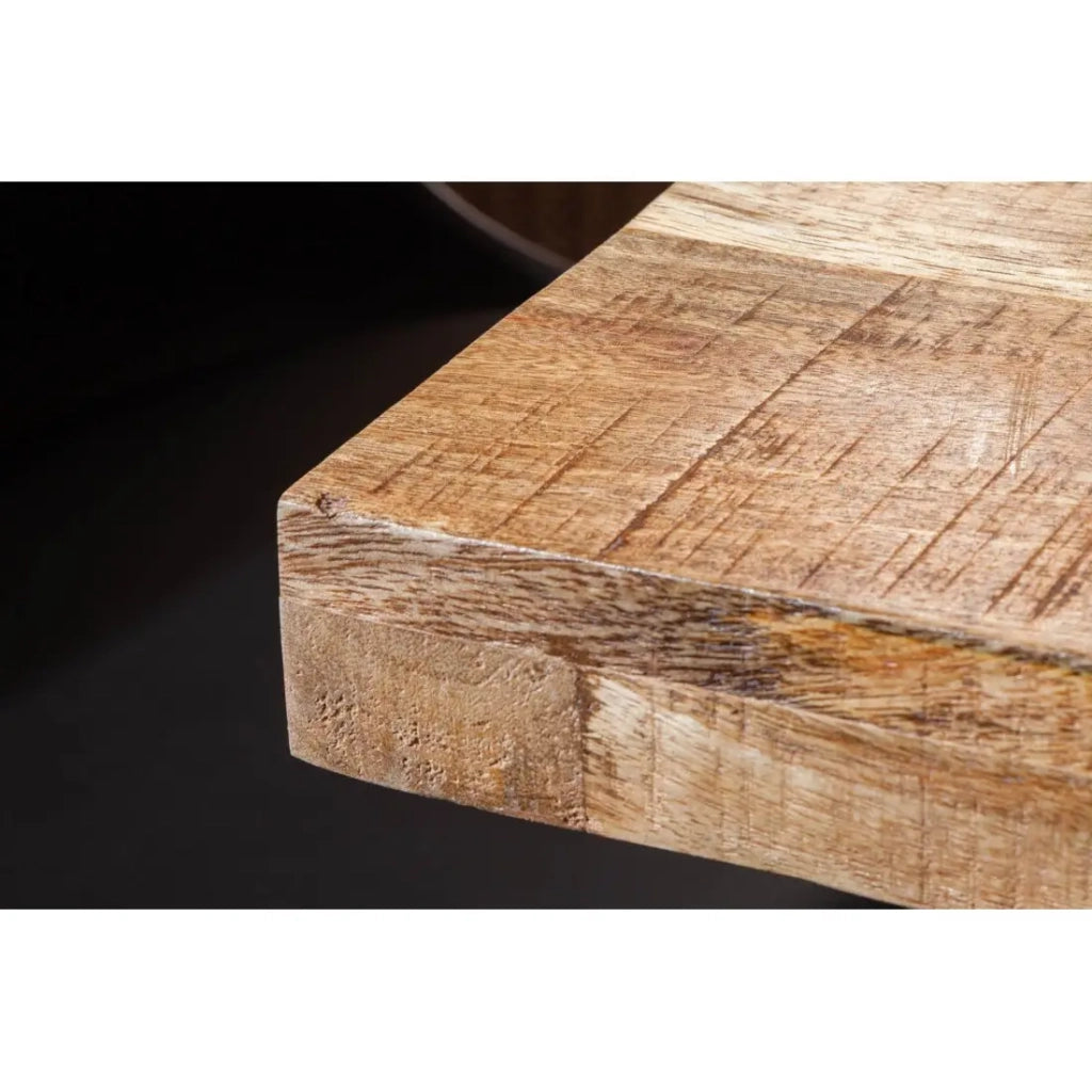 Table LODEN 120 cm – Piano in legno massiccio di mango verniciato – Gambe a U in metallo nero