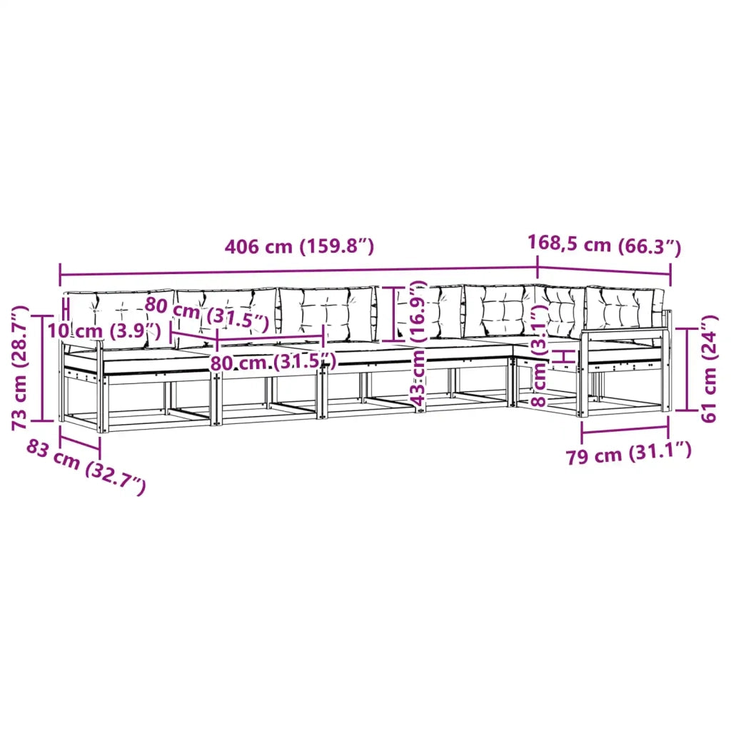 Set di divani da esterno 4 pz Bianco e Beige Poliestere 3386507
