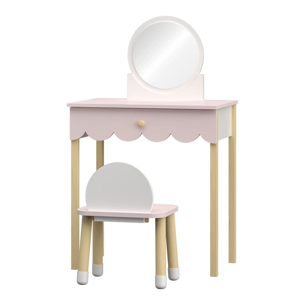 Toeletta per bambini 93 x 56 x 36 cm con sedia rosa e bianca 03_0011041