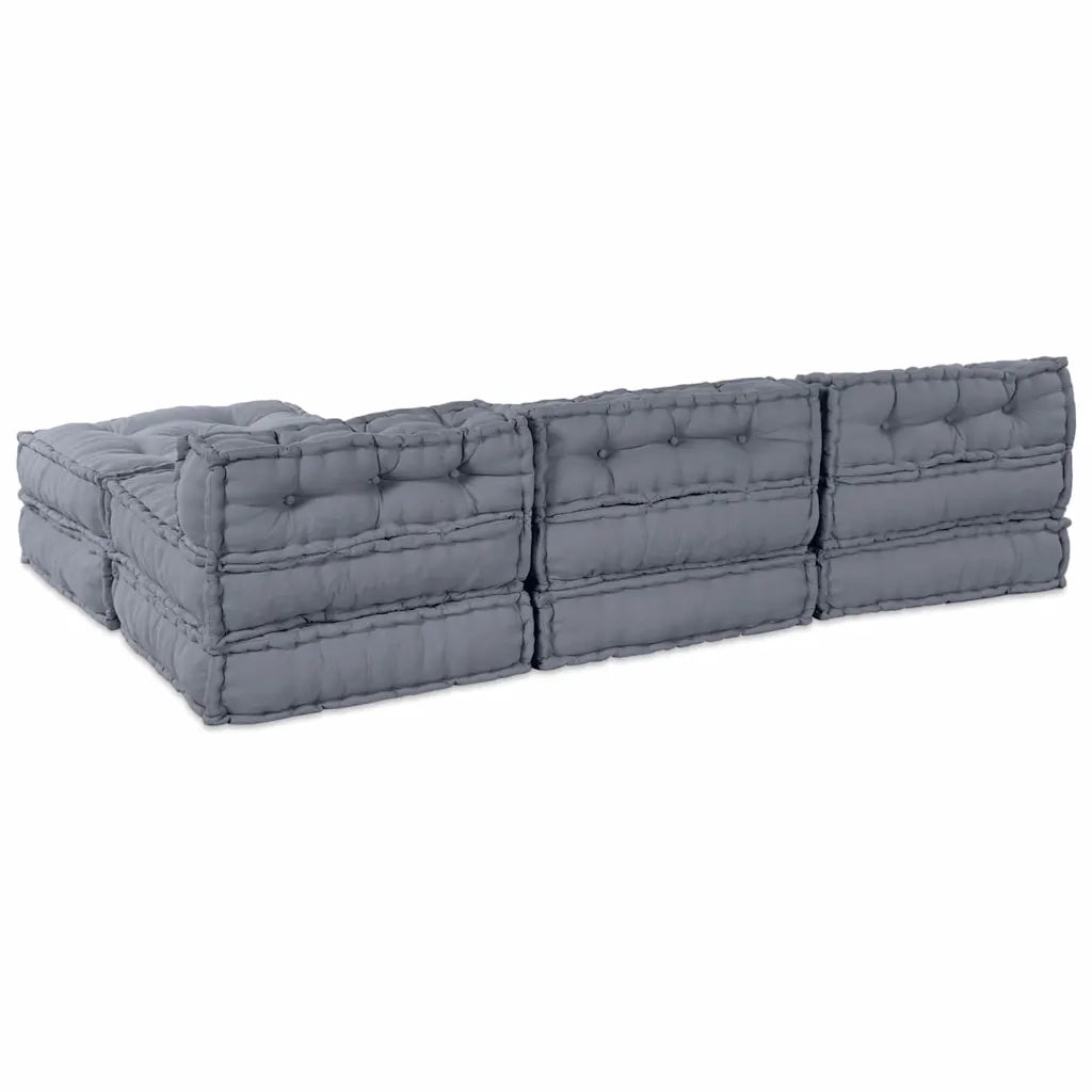 Unità di Divano Modulare 4 pcs Grigio Tessuto 3315094