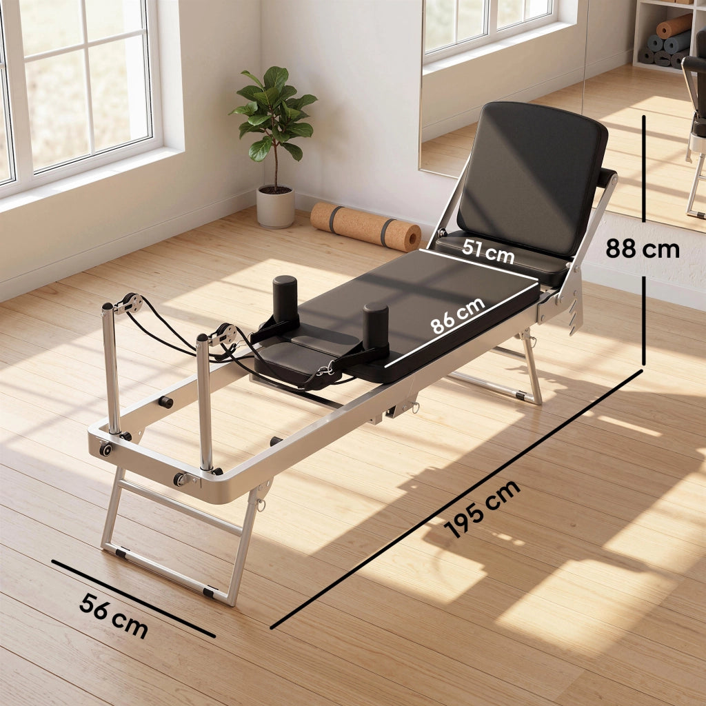Letto Pilates Pieghevole con Elastici ¨C Zephmum ¨C Grigio