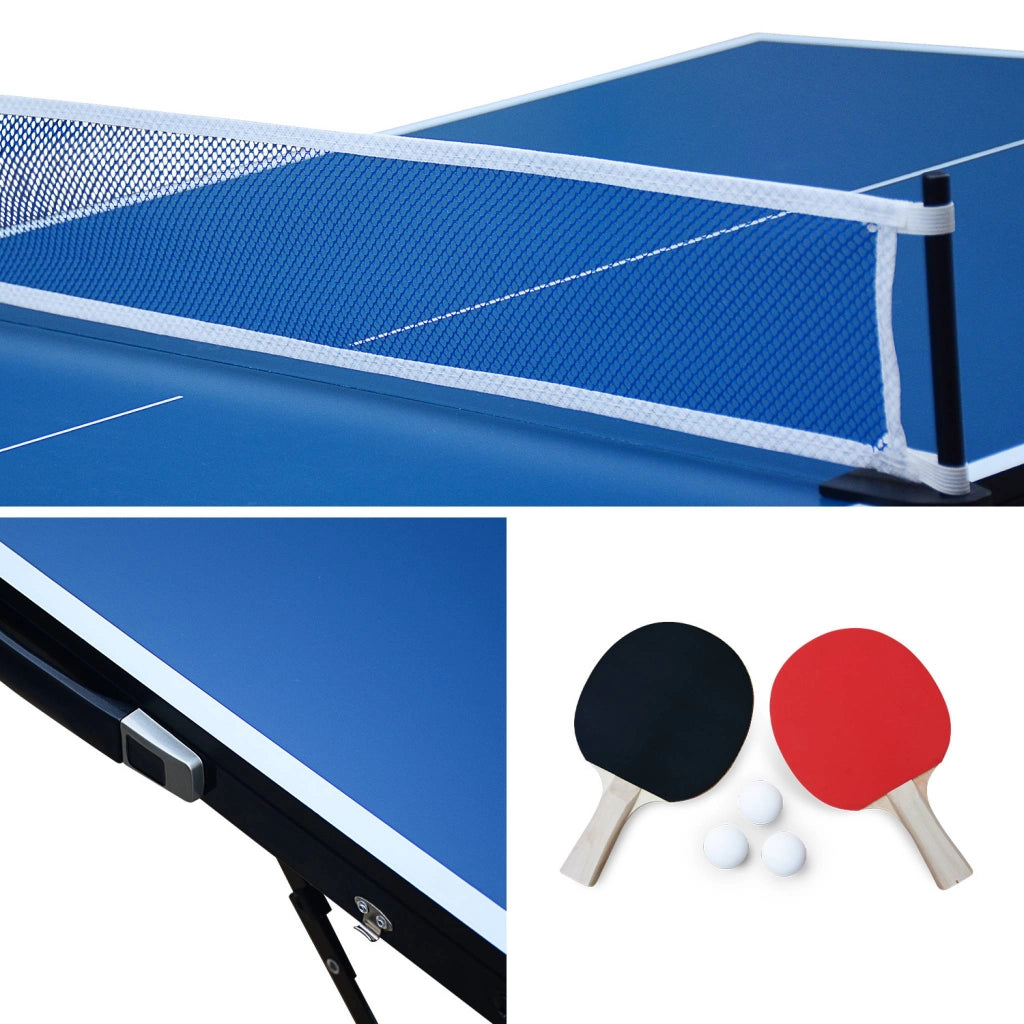 Mini tavolo da ping pong per interni pieghevole con 4 racchette e 6