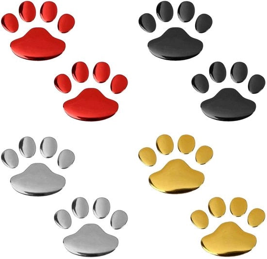 Set di adesivi per auto con animali da 4 - Adesivi per auto - Adesivo per zampa di cane lucido - Adesivi per parete - Adesivi per laptop - Adesivi per animali
