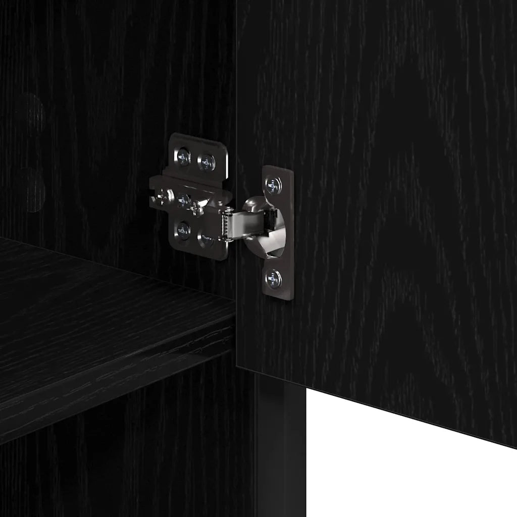 Scaffale da parete con lo scaffale Rovere Nero 65 x 20 x 60 cm 883613