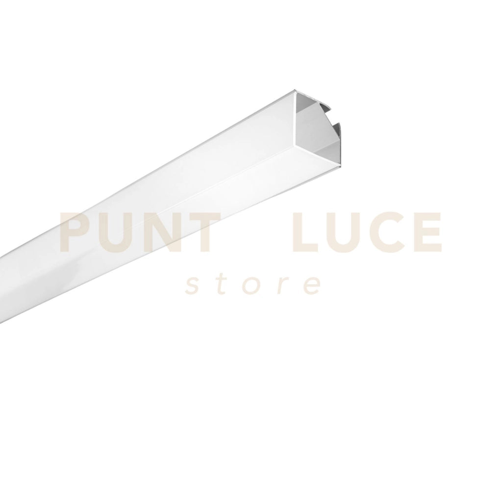 PROFILO DORIK ALLUMINIO DIFFUSORE ANGOLARE CON TAPPI E STAFFETTE INCLUSI 200X2,97X2,97CM