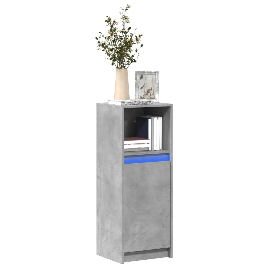 Credenza con LED Grigio Cemento 38x34x100 cm Legno Multistrato 852169
