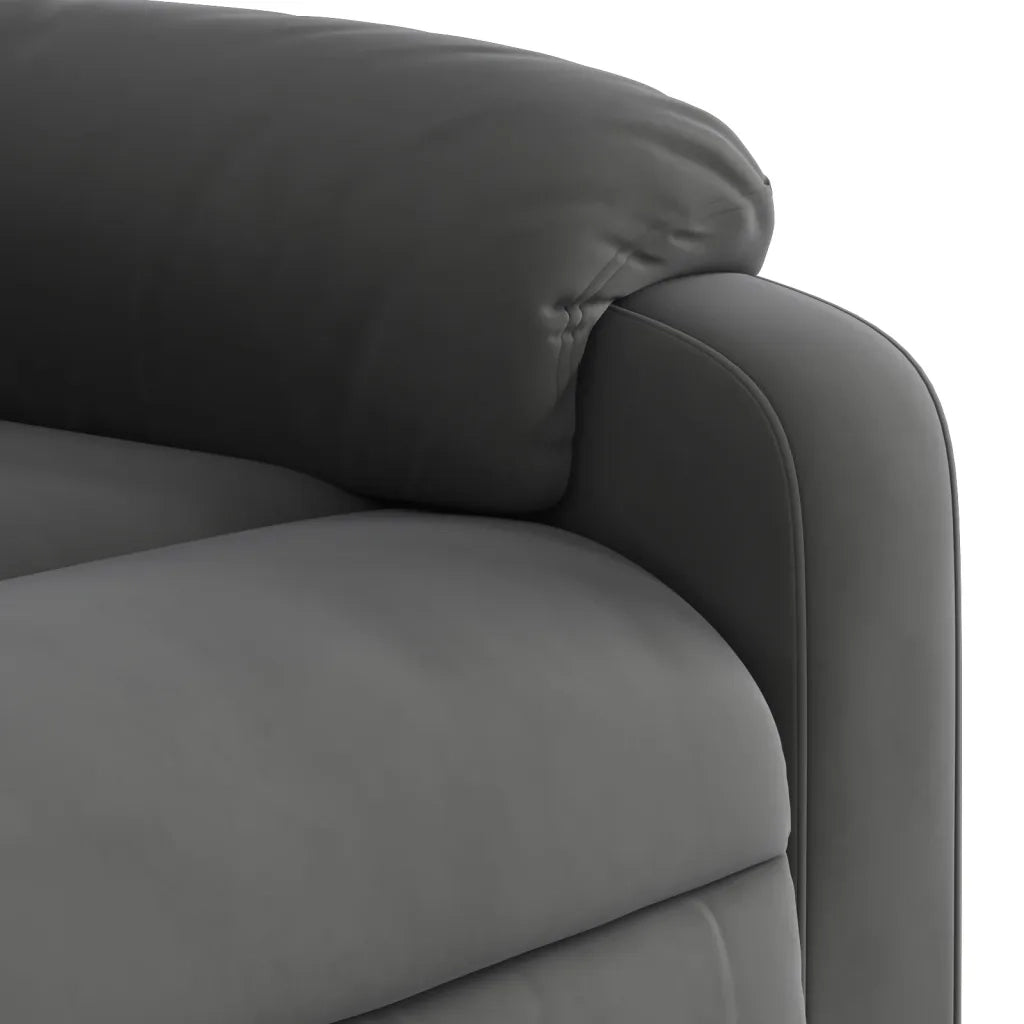 Poltrona | Sedia Relax Reclinabile Grigio Scuro in Tessuto di Microfibra