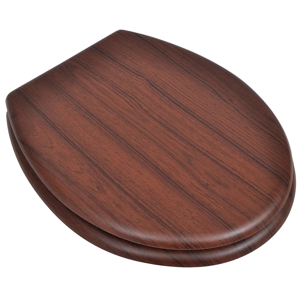 Tavolette WC con Coperchi 2 pz in MDF Marroni 275909