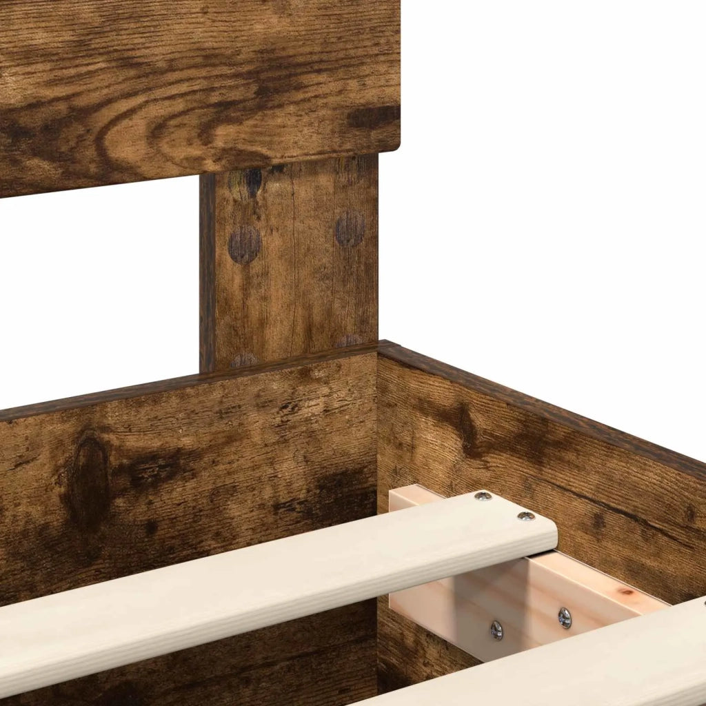 Letto singolo | Letto per adulti | Struttura del letto Rovere fum¨¦ 75 x 190 cm Legno multistrato