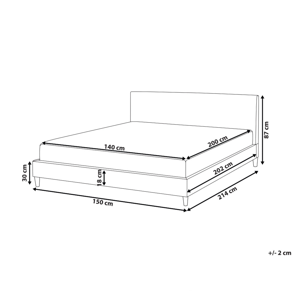 Letto matrimoniale in finta pelle marrone con rete a doghe 140 x 200 cm stile contemporaneo