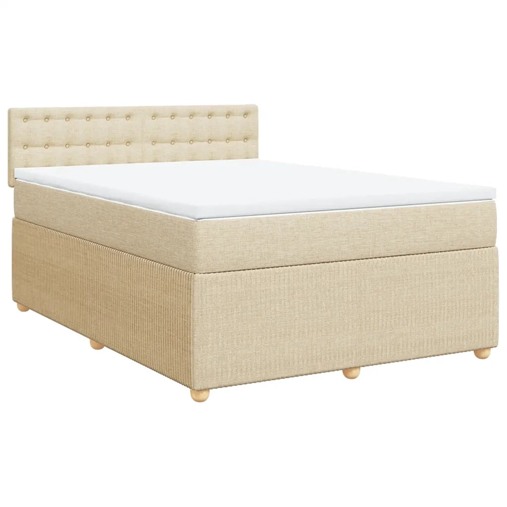 Giroletto a Molle con Materasso Crema 140x200 cm in Tessuto