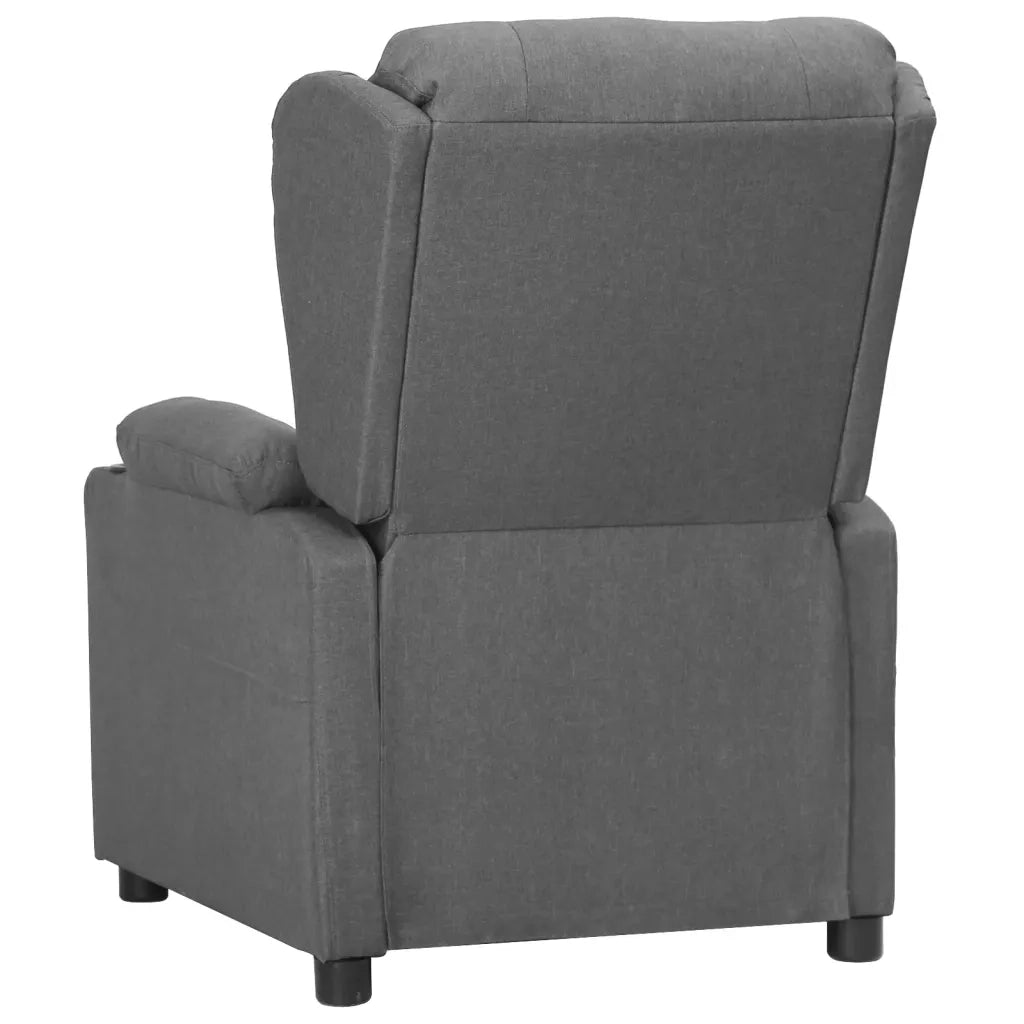Poltrona | Sedia Relax Reclinabile in Tessuto Grigio Chiaro