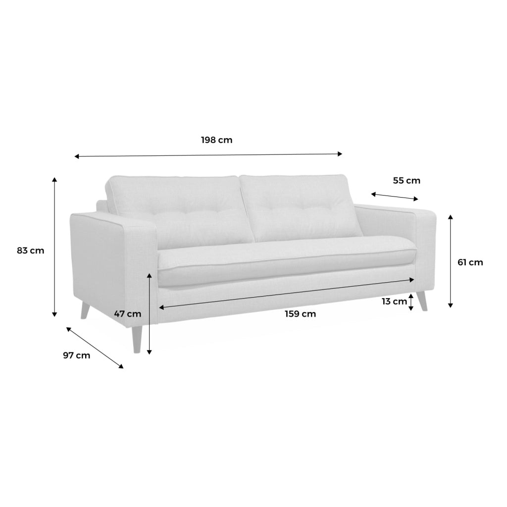 Divano letto convertibile con materasso, 3 posti, beige