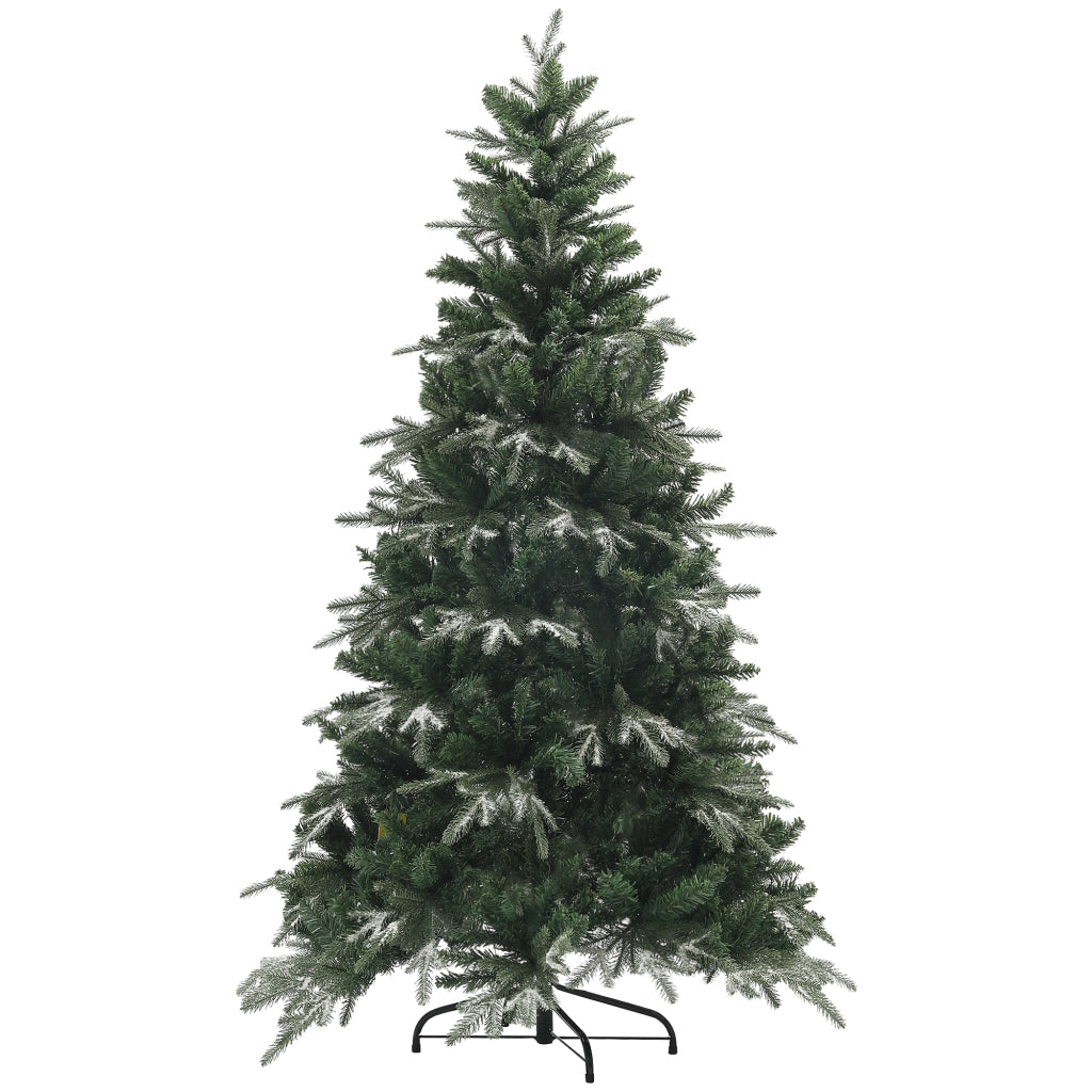 Albero di Natale Innevato con 850 Rami e Design a Sezioni, in Plastica e Acciaio, ?110x180 cm, Verde