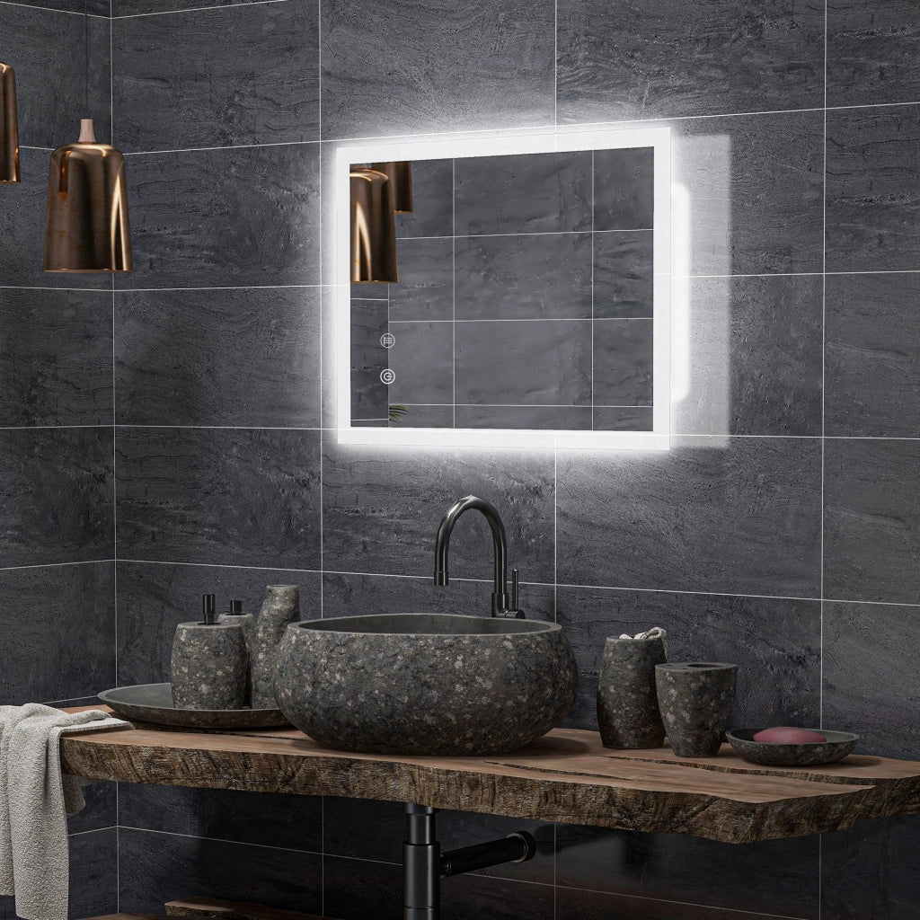 Specchio da Bagno LED ¨C zephmum ¨C Bianco 70x50 cm