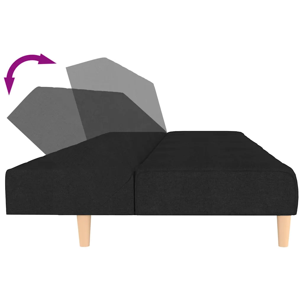 Divano Letto a 2 Posti-Sofa Letto 2 Posti-Daybed Nero in Tessuto 893127