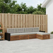 Set di divani da esterno 5 pz Naturale e Grigio Chiaro 3383244