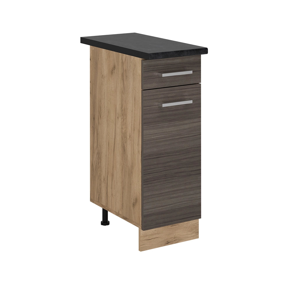 Mobiletto base per cucina R-Line Grigio nobile/Rovere dorato 30 cm, PL Antracite Vicco