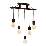 Lampadario JACK Milagro 5 luci E27 legno scuro rustico