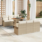 Set Divano da Giardino 7 pcs Beige Poly Rattan 3358017