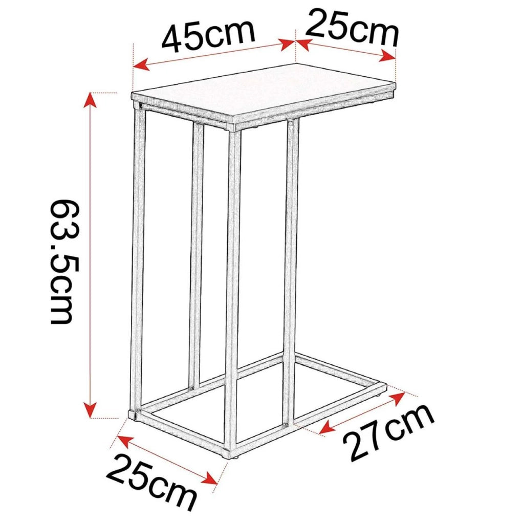 Tavolino laterale 63,5 cm in metallo e legno 19_0000363