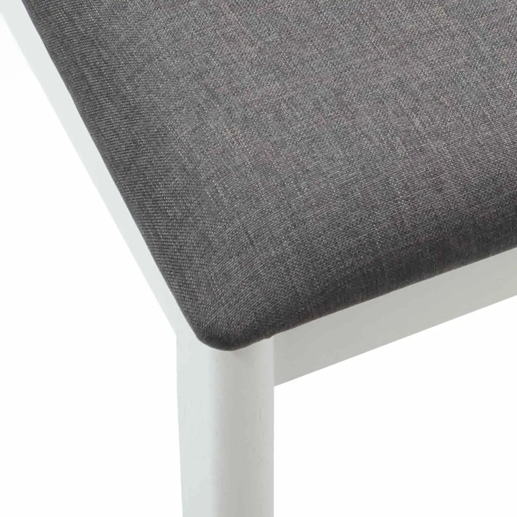 Sedia da pranzo 2 pcs Bianco e Grigio Legno di gomma solido 42020406