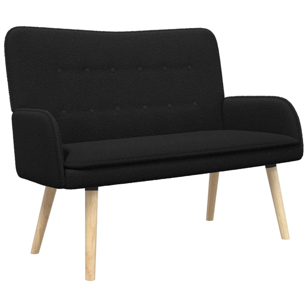 Divano a 2 Posti Nero 115 x 61 x 87 cm Bouclé 42028927
