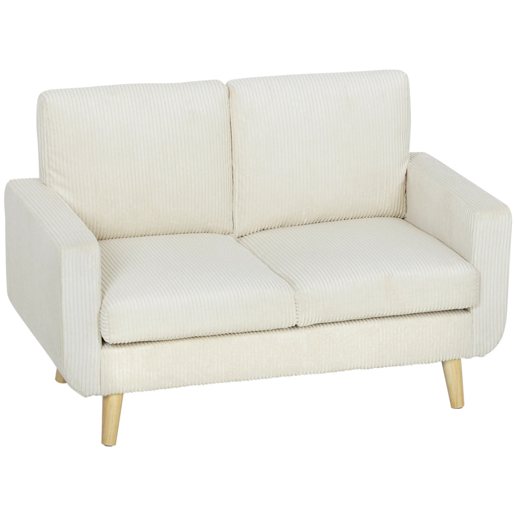 Divano 2 posti in velluto ¨C Minimal ¨C crema 134 cm