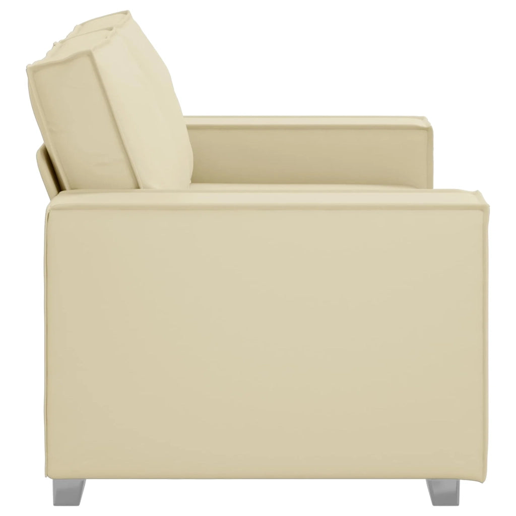 Divano a due posti Crema 160 cm Pelle Sintetica 4105046