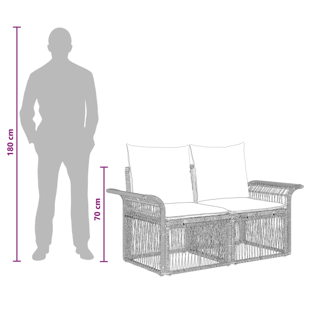 Set Divano da Giardino 9 pcs Nero polyrattan 3434923