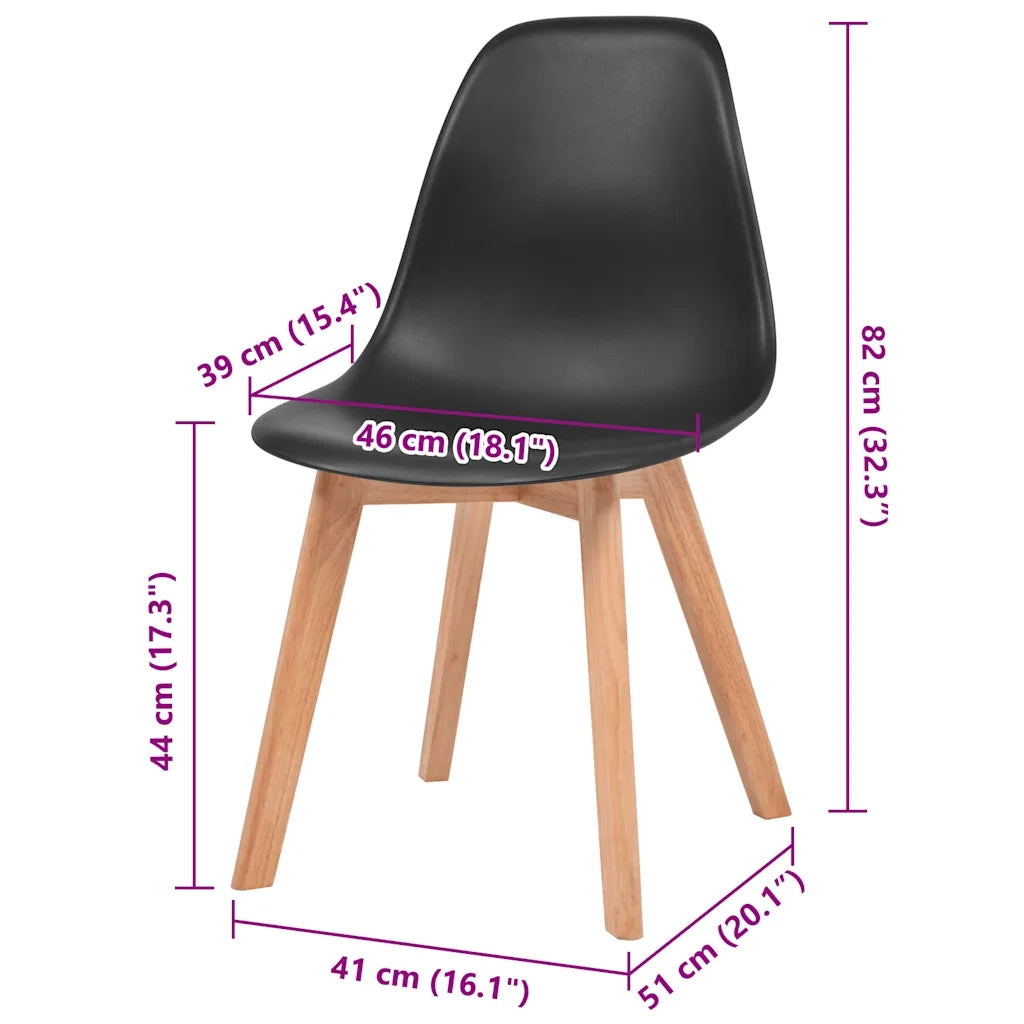 Sedie da Pranzo 2 pz Nere in Plastica 244777